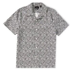 Perry Ellis Big and Tall Geo Print Short Sleeve Woven Camp Shirt